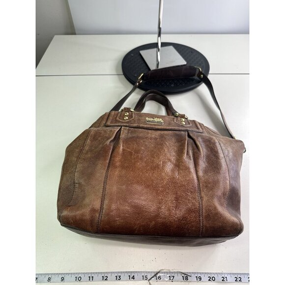 DISTRESSED Coach VTG Madison Claire Handbag Leather Brown 14334 - Picture 6 of 13
